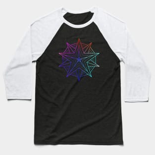 Neon Geometric Glyph Mandala Sigil Rune Sign Seal Cool Blue and Violet  - 397 Baseball T-Shirt